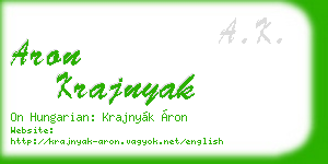 aron krajnyak business card